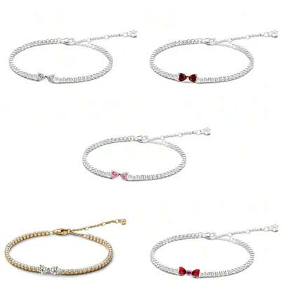 falinne 2026 Nuevo Brazalete de Tenis con Forma de Corazón para Mujer, Brazalete Ajustable Delicado, Joyería de Uso Diario para Mujer, Regalo Romántico de Aniversario para Novia
