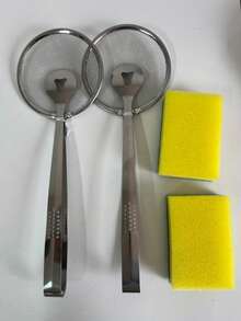 1个不锈钢煎炸油防溅过滤器，带勺子，耐高温食品滤网夹，专为煎炸食物而设计。加长手柄防止油溅，加宽铲面稳固夹持食物，密齿手柄防滑，适用于油炸、炸鸡、家庭厨房、户外烧烤。 - 煎鏟漏勺夾 - 查看 12