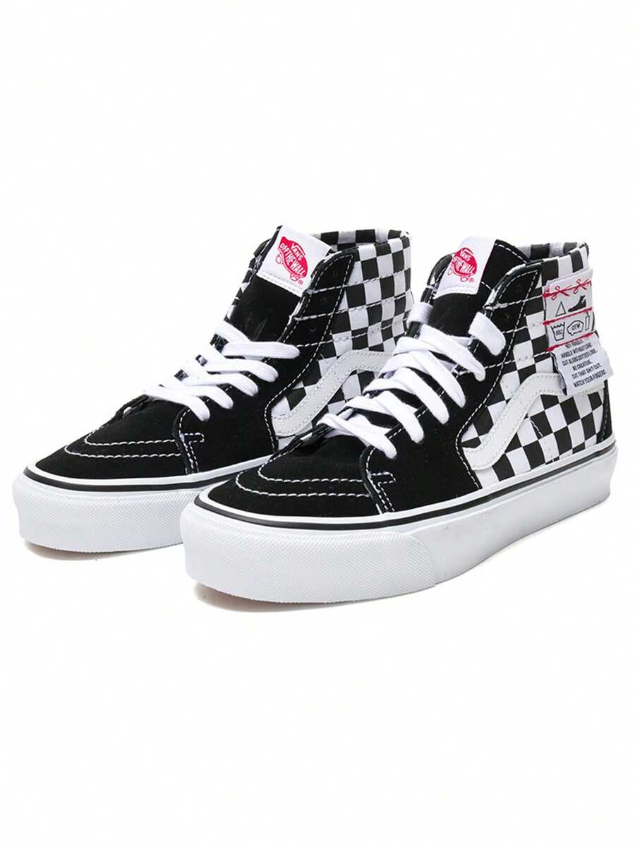 Vans男鞋女鞋SK8-Hi Tapered棋盤格板鞋情侶運動休閒鞋VN0A4U161AA - 黑與白 - 查看 1