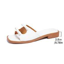 Zapatilla De Mujer De Verano Elegante Y Versátil Con Diseño De Lazo Decorativo Francés, Tacones Bajos De 2,3 Cm Con Diseño Hueco Vintage, Perfecto Para Exteriores - Blanco - Ver 9