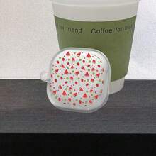 1 pieza Funda de auriculares transparente y versátil con letra impresa con UV, diseño de fresa, sandía y patrón de frutas de verano de dibujos animados para Galaxy BudsPro / Galaxy Buds 2pro/ Galaxy Buds Live/Galaxy Buds FE/ Galaxy Buds 4, diseño transparente minimalista - transparente - Ver 6