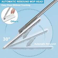 A Versatile Mop Bucket Designed For Both Wet And Dry Cleaning, Complete With A Mop And Three Extra Pads. It Features A 360° Rotating Mop Head, Eliminating The Need For Hand Washing. This Large Mop Is Ideal For Use In Homes, Offices, Hotels - 灰白色 - 查看 4