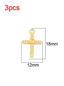3pcs Stainless Steel Small Cross Pendant Fashion 18K Gold Plating Charms For DIY Jewelry Making Supplies Accessories - Pendants - View 9