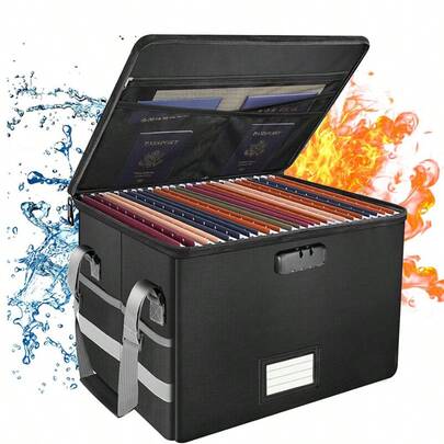 Large Fireproof Document Box Waterproof Secure Storage Bag With Password Zipper Lock