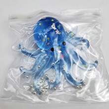 超級閃亮果凍章魚擠壓玩具，新款逼真章魚壓力緩解玩具，超柔軟慢回彈，可愛高質感設計，男孩女孩適用，互動社交必備，適合家庭，熱銷暢銷款，送男友/女友、生日、派對的完美禮物 - 彩色 - 查看 10