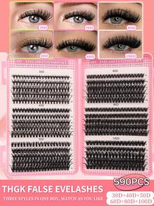 640/624/608/590/384/320 sợi mi giả D-Curl hỗn hợp 30D 40D 50D 60D 8-16mm, mềm mại & nhẹ, bộ dụng cụ nối mi tự làm có thể tái sử dụng, phù hợp cho người mới bắt đầu. - D - Xem 18