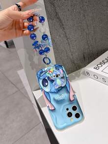 Disney Has Authorized, Phone Case - Chain Set, The Stitch Lilo & Stitch 3D Phone Case Plus A Silicone 3D Stitch Bracelet With Metallic Ring Removable Bracelet, Stitch And Angel Pattern, Compatible With Iphone 17/16/15/14/13/12/11/XS/XR/X Plus Pro Max, A Stylish Cartoon Phone Case, The Perfect Gift Choice, Phone Protection, Durable Phone Cover, Great Gift For Friends And Family - 白色款式B - 查看 5