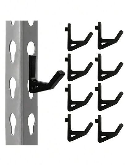 2/4个装重型ABS塑料洞洞板挂钩，适用于10.3mm孔径，现代墙面安装，易于安装，承重力强，拉丝表面，适用于货架和车库。