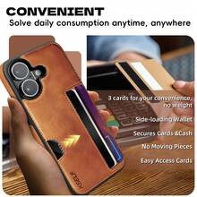 Dompet/Casing Ponsel Kulit PU Vintage Cocok untuk iPhone - Coklat - View 4