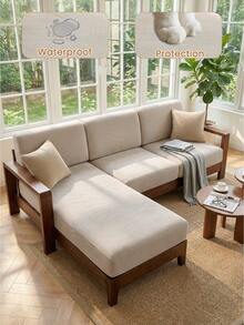 1 tấm bọc ghế sofa nhung màu be đa năng, chống thấm nước và chống trượt, phù hợp với ghế sofa đơn/đôi/ba chỗ ngồi và ghế sofa hình chữ L, kiểu dáng hiện đại tối giản, mềm mại và thân thiện với da, chống trầy xước do thú cưng. - Màu be - Xem 6