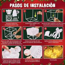 Cajas de Regalo Iluminadas Navidad 3 Piezas, Decoraciones con Brillo Navideño con 50 Luces LED y Control Remoto de 8 Modos, Árbol Navidad Decoración Fiesta Familiar Interior Exterior(Blanco) - Blanco - Ver 6