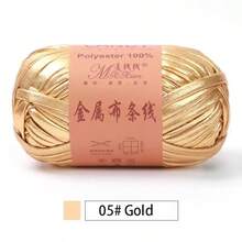 EDCUEBE7 4 unidades de 100g de fio elástico brilhante - Fio resistente e elástico para tricô e crochê, material multicolorido para crochê e tecelagem, fio metálico que não desbota, cores vivas e suaves - Ideal para projetos DIY, bolsas, chapéus, decoração de casa, fio macio, superfície brilhante, fio durável. - Listras de tecido metálico - Ver 32