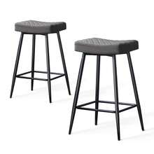 ZOONFA Grey Velvet Barstools With Back Metal Legs For Kitchen Island Breakfast Bar - Grey - View 8