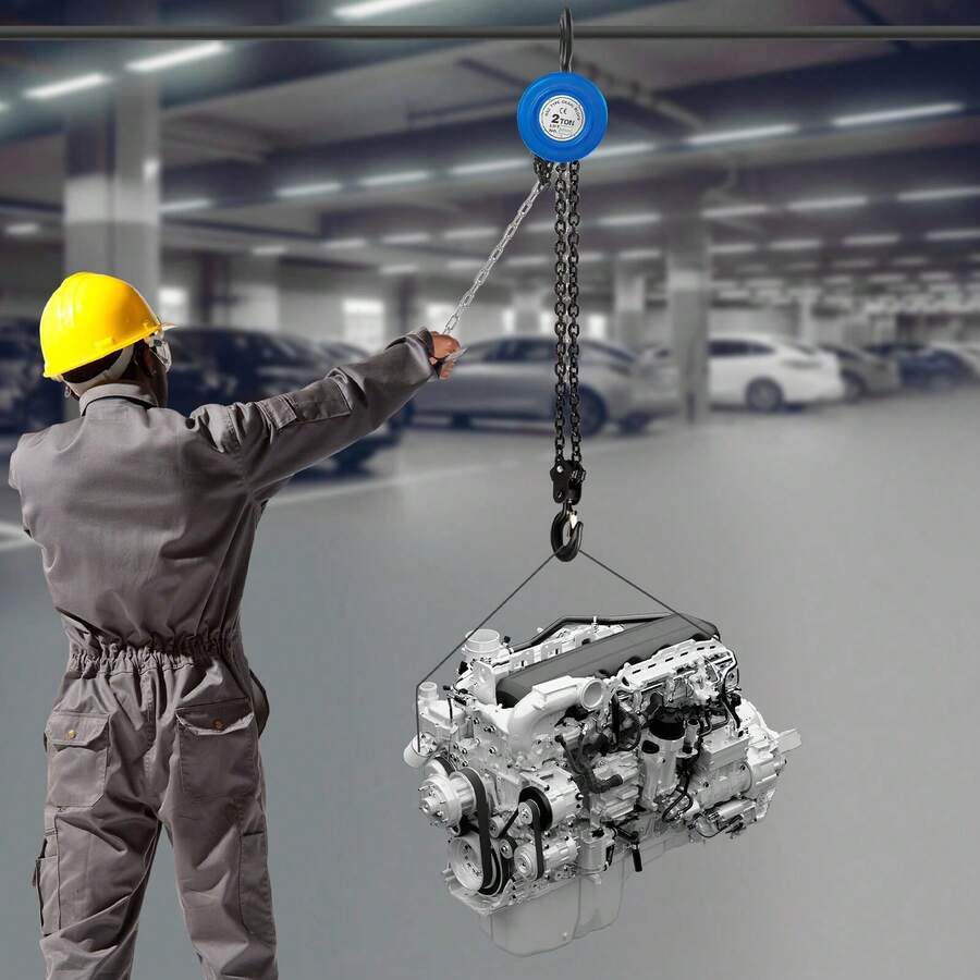Hand Chain Hoist Manual Operated Crane Chain Hand Hoist With 3m/9.84ft Chain 2T - Blue - View 1