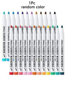 1/12/24pcs Fabric Marker Pens - Fabric Decoration Kit - For Clothing - Acrylic Paint Pens, Suitable For Sportswear, Bags, Shoes, Textiles, Canvas, Sewing, Crafts, DIY - Fabric Marking Pen - View 12