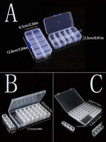 1pc Detachable Jewelry Storage Box, 28/56 Slots With Cover, Small Items Organizer Box For Diamond Painting, Tools, Nail Art Supplies, Transparent Jewelry Display Box, Multi-Functional Jewelry Organizer, Suitable For Earrings, Necklaces, Rings, Beads Storage, Gift For Girlfriend, Valentine's Day, Mother's Day, Women, Christmas, Thanksgiving, New Year - Multicolor - View 2