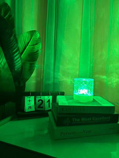 1pc Water Wave Projection Mood Light, With Touch/Remote Control, 16 Dynamic Colors, USB Powered, Glass Art Decor Lamp, Suitable For Indoor Decoration And Gifts For Valentine's Day, Christmas, Aurora Ball, New Year, Birthday