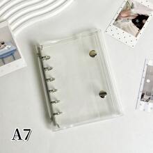 1个A6/A7透明活页夹，贴纸本，FEINIBOOK双扣软皮封面活页夹，PP材质，透明内页替换芯，照片卡片收纳，可用于DIY贴纸本、手账、剪贴簿、计划本、学习用品、办公用品等。 - A - 查看 14