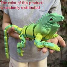 3D Printed Articulated Lizard Fidget Toy, 43.5cm Realistic Iguana Figure With Rainbow Gradient Color, Stress Relief Desk Pet, Flexible Jointed Creature Model, Creative Home Office Decor, Unique Gift For Reptile Lovers - Multicolor - View 10