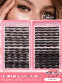 640/624/608/590/384/320pcs D-Curl Mixed 30D 40D 50D 60D 8-16mm Soft & Lightweight Reusable Eyelash Extension Kit, Suitable For Beginners - D - View 21