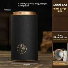 1pc Metal Tea Canister With Ceramic Glaze Coating On Bottom And Lid, Airtight Storage Container For Kitchen And Pantry To Hold Tea Leaves, Coffee Beans, Sugar, Nuts, Suitable For Holiday Gifts And Daily Use - Multicolor - View 11