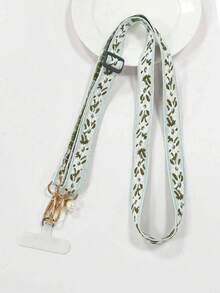 1pc Fabric Embroidered Phone Lanyard, Adjustable Crossbody Strap, Phone Case Hanging Chain, Halter, Charging Port Card Slot, Anti-Lost Phone Lanyard With Clip - Multicolor - View 19