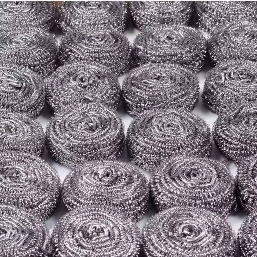 20pcs Metal Cleaning Balls, Kitchen Scrubbers For Grease, Burnt Food & Tough Stains, Dish Scrub Pads For Pots, Pans, Stovetops, Sinks, Bathroom, Commercial Kitchen & Everyday Cleaning - 20Pcs - 查看 1