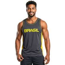 Brazil World Cup 2026 Sports Tank Top - Lightweight And Comfortable For Gym, Training, Weightlifting And Running - Hitam - View 2