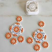 2pcs Bohemian Style Polymer Clay Molds, Tile Series Clay Molds, For Making Earrings, Brooches, Pendants, High Precision Polymer Clay Or Modeling Clay Molds - White - View 4