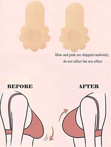 10pcs Disposable Adhesive Breast Lift Tape, Breast Lift Tape, Breast Support, Non-Woven Fabric Breast Tape, Suitable For Large Breasts And Plus Size Women, Anti-Embarrassment, Prevent Protrusion Reflection, Lift Bra - Apricot - View 4