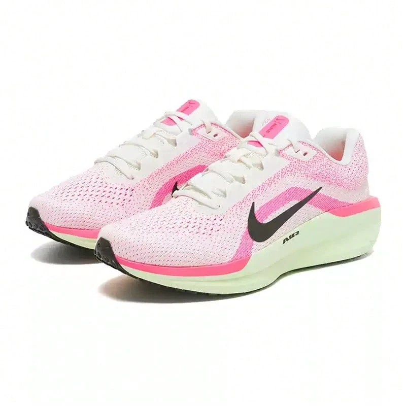 Nike Giày chạy bộ nam Winflo 11 đa năng, thoáng khí, nhẹ, thoải mái và chống trơn trượt. - Trắng/Hồng/Xanh lá cây - Xem 1