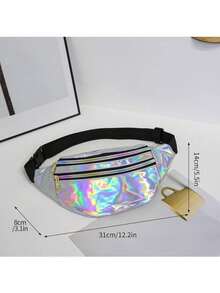 1/3/7pcs Fashionable & Casual Waist Bag, New Laser Fanny Pack, Women Crossbody Chest Bag, Reflective Outdoor Beach Bag, Unisex Unique Bag - Multicolor - View 16