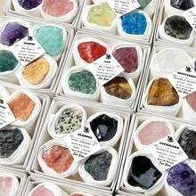 1box 12 Constellation Crystal Energy Gift Set, Raw Stone Crystals & Chakra Quartz Amulets For Reiki Healing, Divination & Home Decoration - Twelve Constellations Stone Box - View 6
