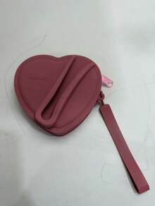 1个Hayley Style硅胶心形化妆包，便携式唇彩、耳机、零钱袋，适用于宿舍、返校季化妆工具、学生用品、床底化妆品收纳、宿舍书桌梳妆台收纳，可折叠、磁吸式、门后收纳袋 - 彩色 - 查看 11