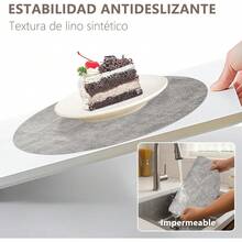 Manteles Individuales Redondos 6 Pcs 13 Pulgadas, manteles Individuales para Mesa, Tapetes para Mesa de Comedor Resistentes al Calor, Comedor, Fiesta, decoración de Mesa. (Azul Claro) - Gris claro - Ver 6