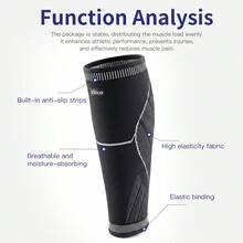 1pc Unisex Sports Compression Arm Sleeve, Leg Calf Shin Guard, Knee Pad, Elbow Guard, Breathable Soft Protective Gear, Suitable For Running, Fitness, Sports, Basketball, Cycling, Workout - Black - View 4