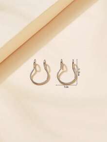 2pcs/Set Minimalist Nose Cuff Stainless Steel Popular Piercing Body Jewelry Gift For Women & Men, Stainless Steel Jewelry - 銀色 - 查看 3