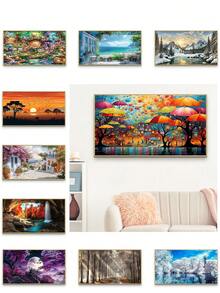 70x40cm Kit de peinture à l'huile numérique pour adultes - sans cadre, set de peinture acrylique DIY, décoration d'intérieur, cadeau parfait pour l'anniversaire, la fête des pères, Noël, la fête des mères, la Saint-Valentin - Multicolore - Voir 12