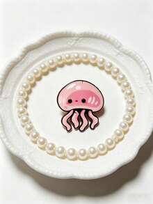 1pc Pink Jellyfish Brooch, Cute & Healing Design, Exquisite Craftsmanship, Chic Accessory, Thoughtful Gift For Birthday, Holiday Gifts For Mother, Father, Graduation, And Teacher - Multicolor - View 5