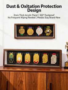 Acrylic Marathon Medal Display Box, 3D Shadow Box Wall Mounted Or Tabletop Medal Holder, Sports Runner Gift - 1PC - View 7