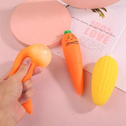 1pc Random/Carrot Shaped Stress Relief Toy Suitable For Teens And Adults - Squeeze, Stretch, Twist - Ideal For Holiday Gifts, Fun & Cute Gifts, Birthday Gifts, Easter Gifts, Halloween Gifts, Christmas Gifts, Party Favors, Squishy, Squishy Toys, Squishy Stress Toy, Nee Doh, Dumpling Squish