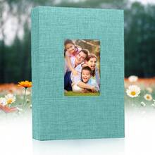 Album ảnh 4x6, bìa vải lanh tự thiết kế, dạng sách trượt, chứa được 300 ảnh 4x6, lý tưởng cho ảnh gia đình, ảnh cưới, ảnh em bé và ảnh kỳ nghỉ. - Nhiều màu - Xem 13