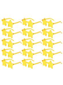 8 pares de gafas con forma de estrella sin marco de color amarillo, gafas de moda divertidas, gafas para adultos para playa/cumpleaños/decoración, utilería para fotos (sin ) - Multicolor - Ver 12