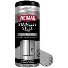 Weiman Stainless Steel Cleaner & Polish Kit, 1 Wipes & Cloth, Anti-Fingerprint, Removes Grease, Water Spots, Streaks & Residue, Polishing Cleaner Safee For Appliances, Chromee, Sinks & Grill Exteriors - 2pcs - Xem 9