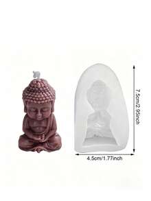1个可爱佛像蜡烛模具，柔韧可重复使用的硅胶模具，适用于DIY香薰蜡烛、手工皂、树脂、粘土工艺品、家居装饰、节日和生日礼物 - A - 查看 7