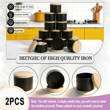 2/12/(44 chiếc, 6 bộ) Hũ đựng nến sáp thẳng 4oz - Bộ dụng cụ làm nến màu đen, bao gồm nắp và bấc; Bên ngoài bền và màu đen mờ; Hũ nhỏ rỗng 4oz - Hoàn hảo cho người làm nến - Nhiều kiểu dáng - Xem 8