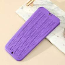 1 pièce Tapis en silicone résistant à la chaleur, sac de rangement pour lisseur, avec crochet, mini sac cosmétique, convient pour le lisseur, le fer à friser, organisateur de maquillage de voyage - Voir 13