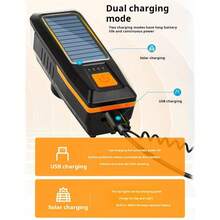 Bicycle Night Light, Solar Rechargeable Dual-Use Horn, Bright Flashlight, Safety Riding Front Light For Adults And Children - USB Solar Dual-use Rechargeable Lamp - View 3