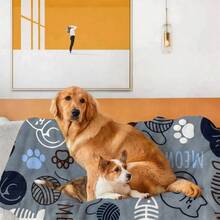 Soft & Cozy Cat Fish Bone Print Throw Blanket, Warm Pet Fleece Blanket, Home Decor Gift For Cat Lovers, Suitable For Cats, Dogs And Other Pets - 130*150cm - View 6