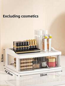 Caja de almacenamiento de escritorio multifuncional y multinivel transparente, disponible en varios tamaños y modelos, adecuada para almacenar cosméticos, artículos de oficina, juguetes, modelos, también se puede usar como gabinete de exhibición, tocador, decoración de muebles - Nuevo modelo - parte superior plana - Ver 15